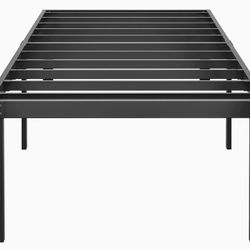 HOBINCHE 18" Metal Twin Bed Frame, No Box Spring Needed, Black