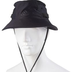 adidas Victory 3 Bucket Sun Hat With Drawcord Black Adult Size OSFM