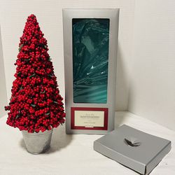 Restoration Hardware Festive Red Winterberry Cone Topiary Tree