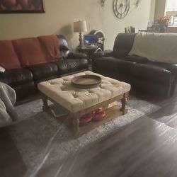 Reclining couch and love seat with ottoman