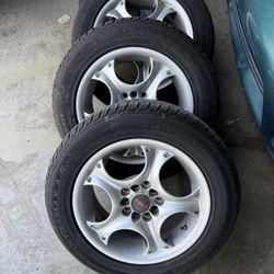 15” Rims 5x100 & 5x114.3 With Like New 195/60R15 Tires
