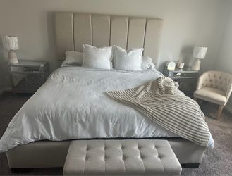 King bed with double pillow top mattress and box spring, must go!
