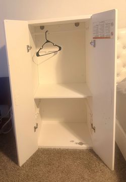 IKEA: White Wood Wardrobe Cabinet with Shelves