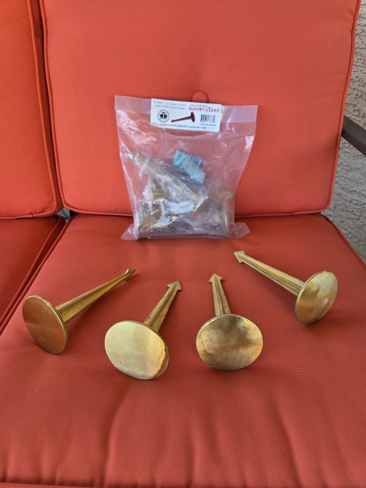 * Brass property boundary lot line marker tools