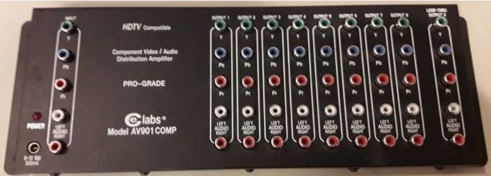 HDTV AV Comp Video Splitter Distribution Amplifier Panel