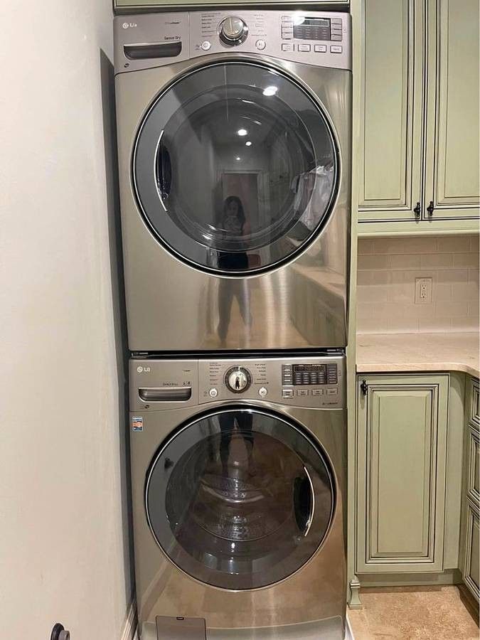 Front load washer and dryer set