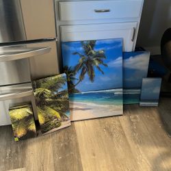Set Of Beach Paintings. 