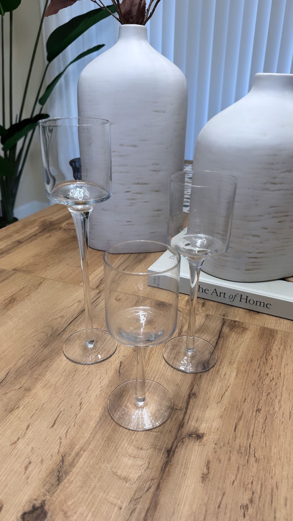 Tall Glass Candle Holder (Set Of 3) 