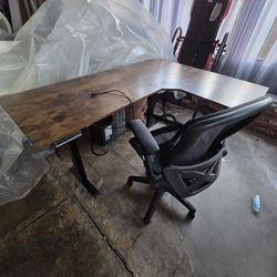 Computer desk, a standing or sitting desk have chair also for $50