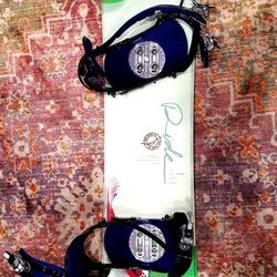 Almost New Snowboard With Bindings, Bag, Wax