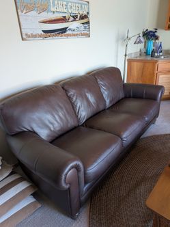 Leather couch and chair