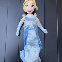 Disney Store Cinderella Plush Soft Stuffed Doll 20” Princess Blue Dress