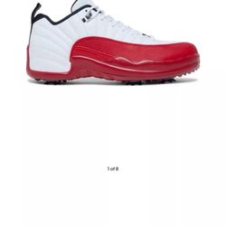 Nike Air Jordan 12 Low Cherry Red Golf Shoe