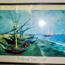 Van Gogh Print Fishing Boats on the Beach at Saintes-Maries