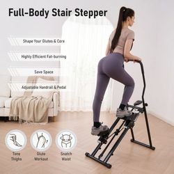 Foldable Stair Stepper Adjustable Armrests and Pedals 2 Incline Modes Steppers for Exercise with LCD Display Full-Body Workout Vertical Climber Exerci