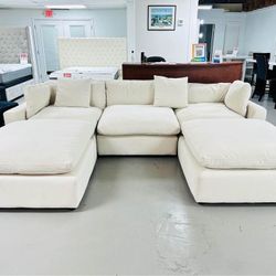 Low Back Modular  White Cloud Sectional In Stock 
