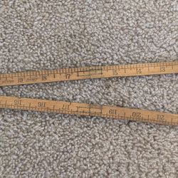 Vintage Lufkin No.651B Wood & Brass  24” Folding Carpenter Ruler