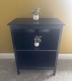 Black Wood Open Bookshelf / Side Table