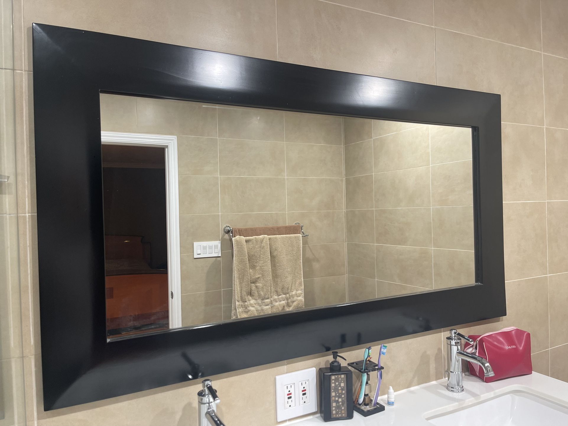 Bathroom Mirror 60x32, Solid Wood,All Products : American Fashion Style Bags On Sale