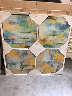 Set of four stretched canvas