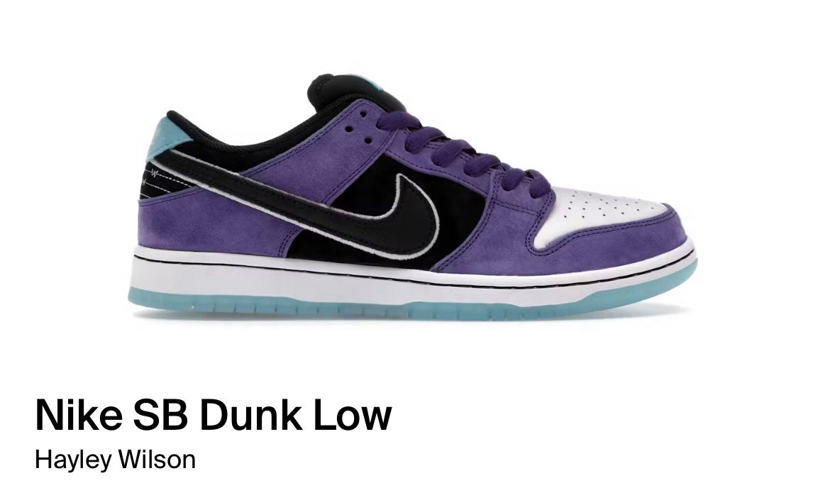 Nike Sb Dunk Low X Haley Wilson 9.5 DS 100% Authentic