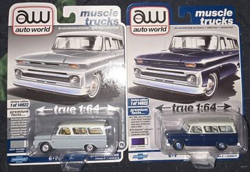 2 2021 Auto World Muscle Trucks 1966 Chevy Suburban 