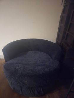 Navy Blue Cuddle Swivel Chair – Modern Barrel Style