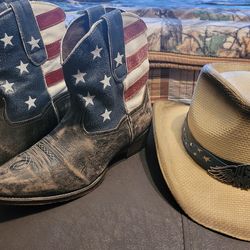 Cowboy boots and cowboy hat