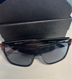 Prada Black Sunglasses with Red Accent