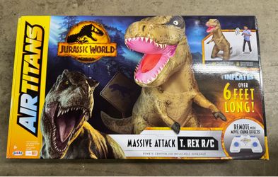 Jurassic World T Rex Inflatable Dinosaur 6 Feet Long Remote Control (New In Box)