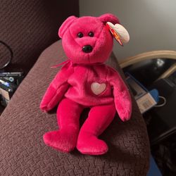 Valentina Beanie Baby Bear  1998 Retired  With Tag Errors