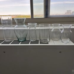 Assortment of 6 flower vases
