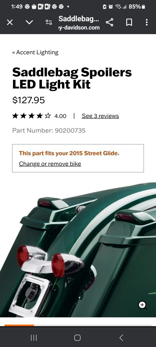 Saddle Bag Spoiler And Auxiliary Rear Light Kit