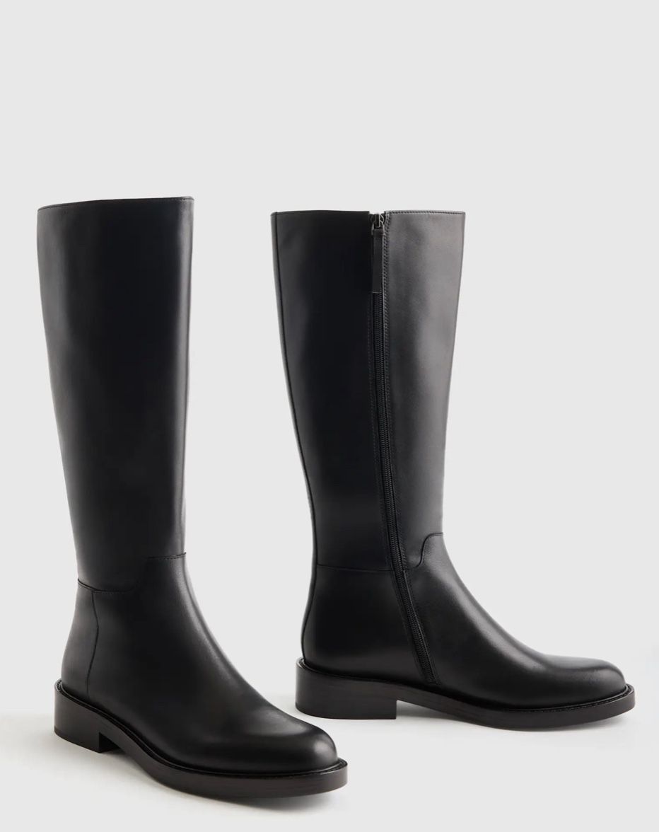 Quince Leather Riding Boots Size 9/ Black New