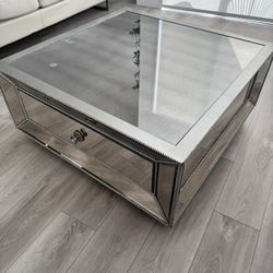 Mirrored Coffee Table With Drawers