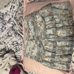 Sky blue floral skirt