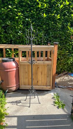 Heavy duty wrought iron coat rack