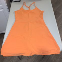 Neon Orange Workout Dress W/ Shorts