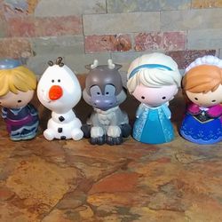 5- Lot Disney Store Frozen 5" - Tall • Bath play Toy Set • Elsa , Anna , Olaf , Kristian ,  Seven .  P-XX 