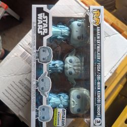 Funko POP Star Wars Force Ghost 3-Pack Anakin, Yoda, Obi-Wan Kenobi GITD Amazon