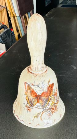 Ceramic Decorative Bell with Butterfly Design