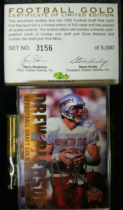 1993 Classic Football Draft Set Gold Autograph Drew Bledsoe Rick Mirer #3156
