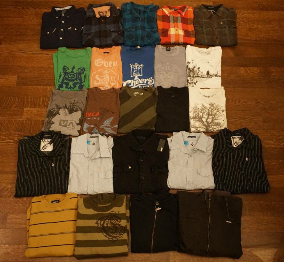 Lot of Mens Clothes - Volcom Rvca Diesel Flannel Pants Shirts Watches

