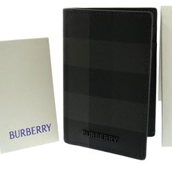 NEW WITH TAGS Burberry Cardholder Charcoal Black/Gray Wallet Holder Check Folding Card Case