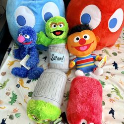 Kids Stuffed Toys/Plushies. Pac-Man, Sesame Street