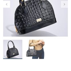 Raffinato Italy “Bombshell” Handbag – Croc Embossed Structured Satchel