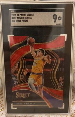 2023-24 Panini Select: Austin Reaves Red Wave Prizm SGC 9