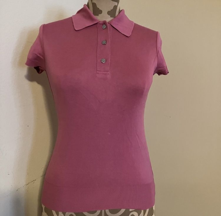 Vintage Japanese LAUTREAMONT LADIES POLO SHIRT/TOP Pink Size S