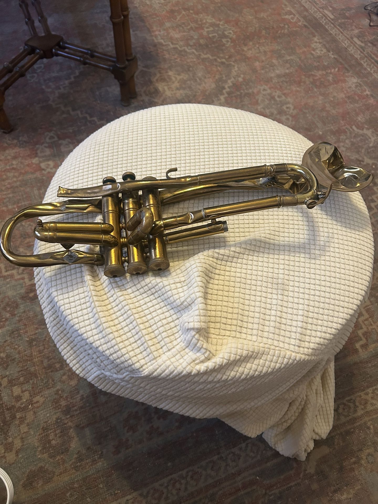Play it again but in B flat; Flattened Vintage Trumpet for Decor Purposes: