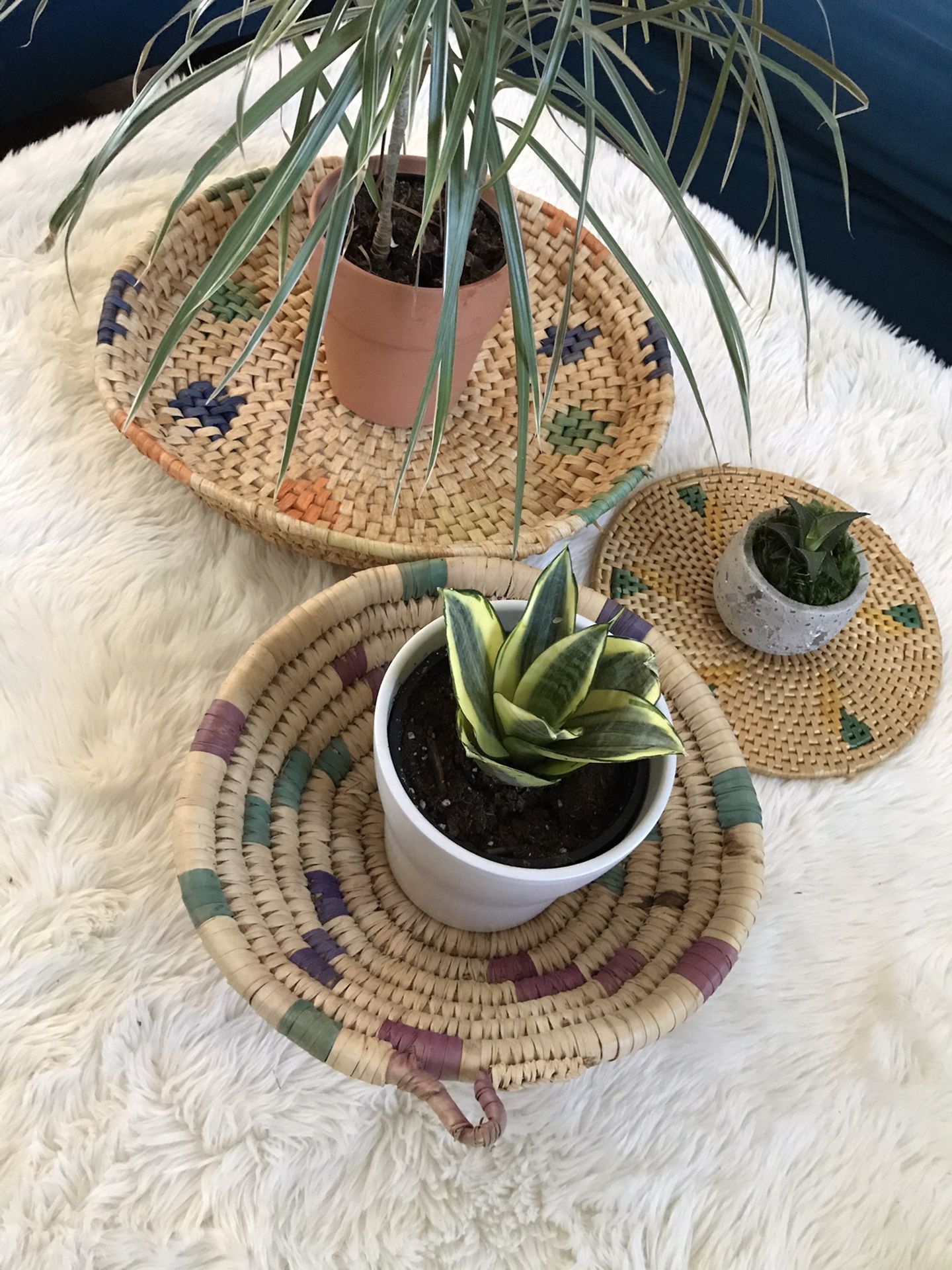 Vintage Boho Southwest Basket Set Decorations